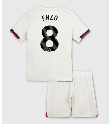 Chelsea Enzo Fernandez #8 Udebanetrøje Børn 2025-26 Kortærmet (+ Korte bukser)